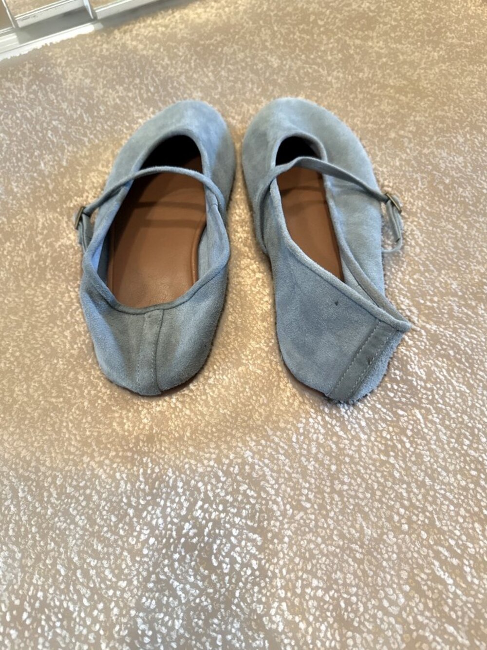 Zara light blue suede Mary Jane flats | EU 38